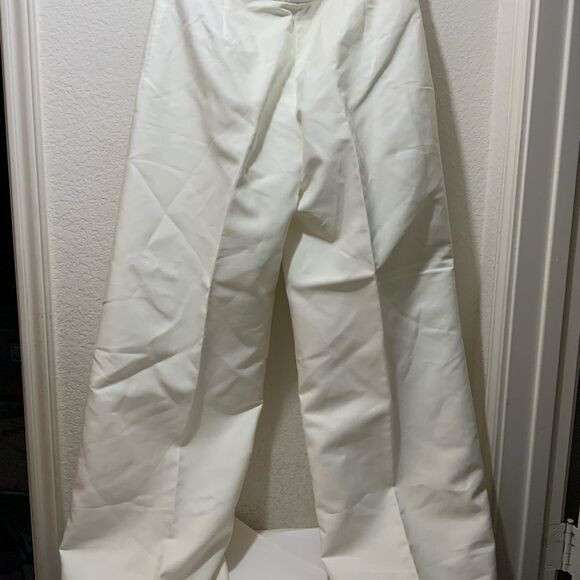 Ralph Lauren Black Label 100% cotton Wide Leg White Pants lined 10 no pockets - Picture 7 of 15